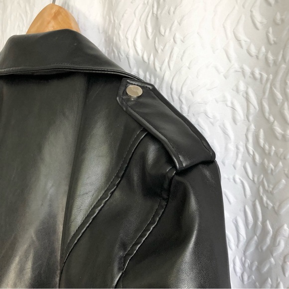 BNWT Princess Polly Black Breakeven PU Jacket Biker Motorcycle Vegan Leather - Picture 6 of 16